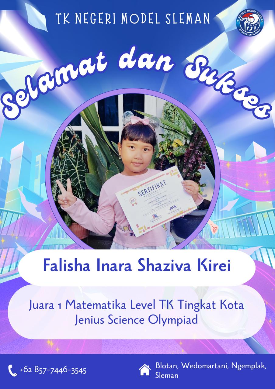 Juara 1 Matematika Level TK Tingkat Kota